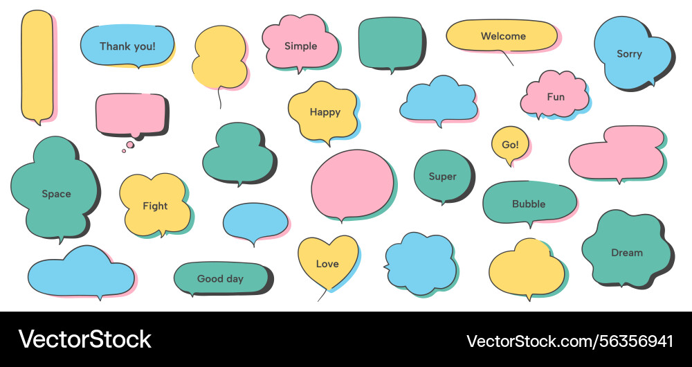 Simple text balloon doodle frame and dialog Simple text balloon doodle frame and dialog vector image