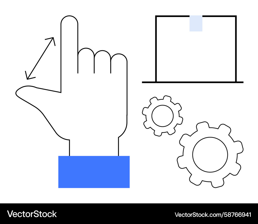 Touchscreen Interaction: Swipe & Drag Vector Image