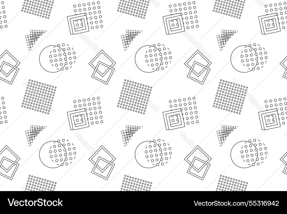 Abstract geometric pattern with circles and square Vector Image