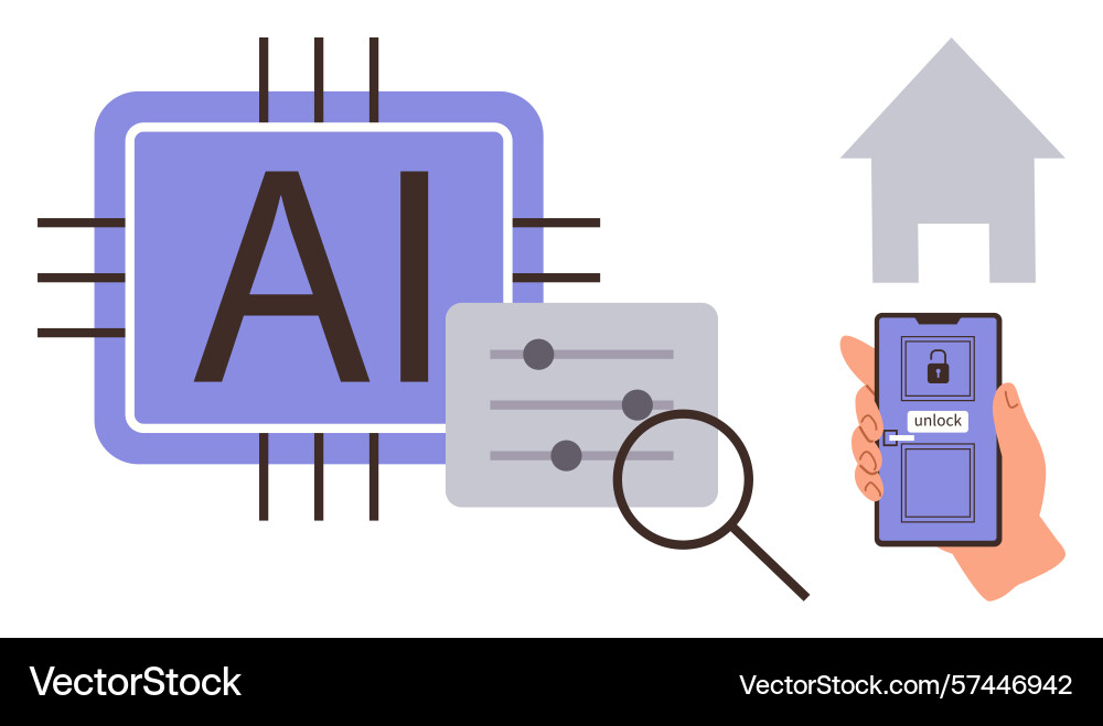 Ai-powered home automation with smartphone control Ai-powered home automation with smartphone control vector image