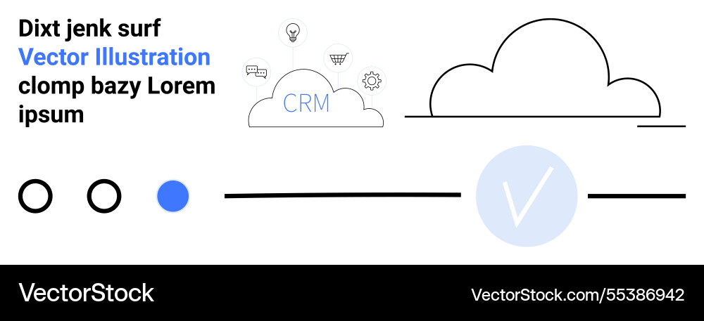 Cloud-based crm concept with simplified icons Cloud-based crm concept with simplified icons vector image