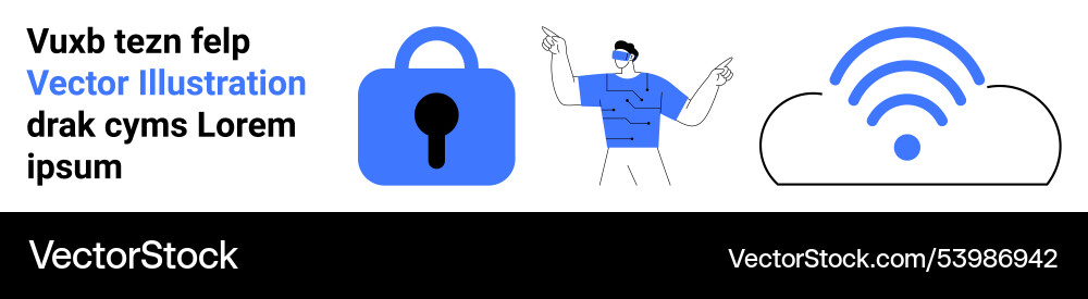 Data security and cloud computing concept Data security and cloud computing concept vector image