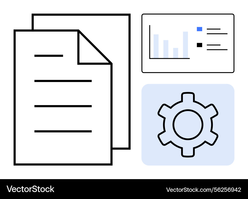 Document management with analytics and settings Document management with analytics and settings vector image