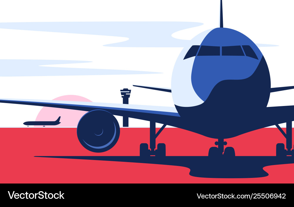 Flat style airliner vector image