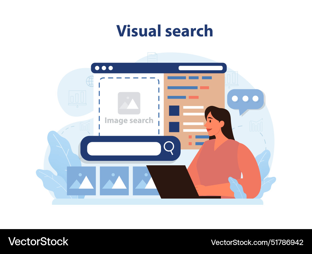 Visual search engine ai self-learning computing Visual search engine ai self-learning computing vector image