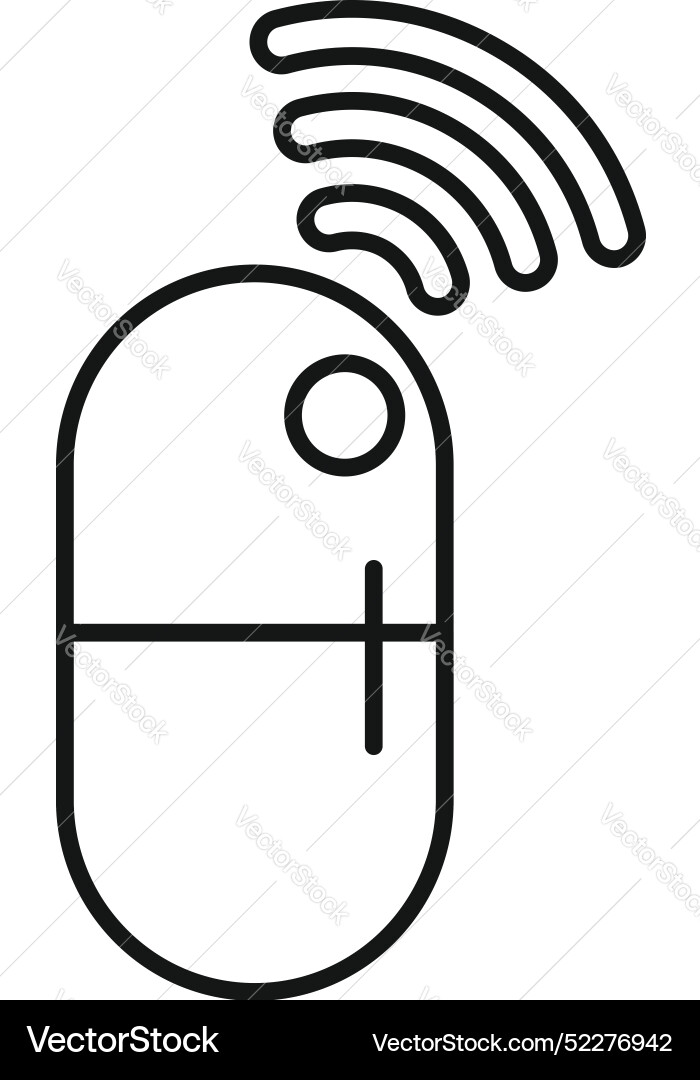 Wireless computer mouse transmitting signal icon Wireless computer mouse transmitting signal icon vector image