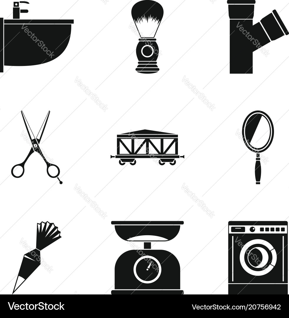 Work task icons set simple style Work task icons set simple style Vector Image