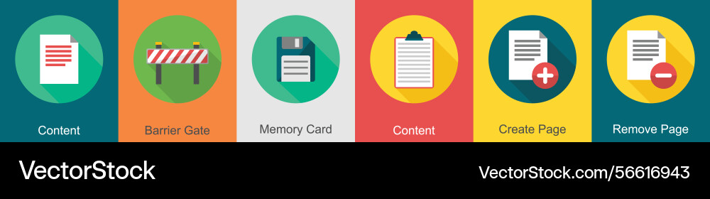 A set of 6 user interface icons as contract Vector Image