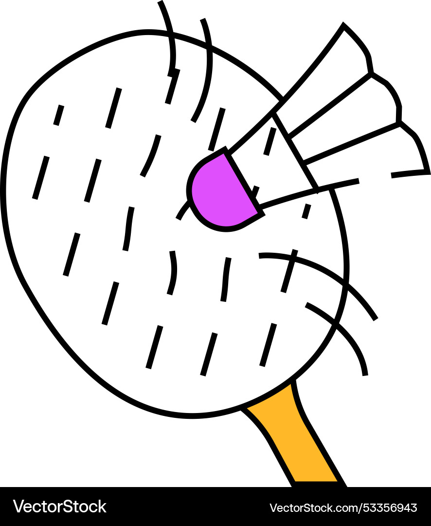 Action shuttlecock racket icon color Vector Image