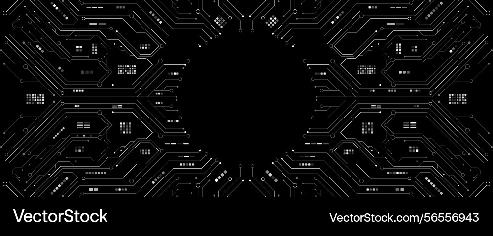 Ai circuit board with electronics elements Ai circuit board with electronics elements vector image