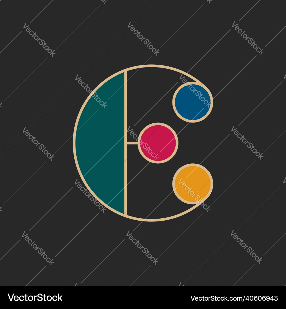 Bunte Buchstaben e Logo Monogramm kreativ Bunte Buchstaben e Logo Monogramm kreativ vektorbild