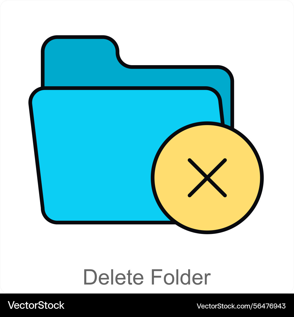 Delete folder icon concept Vector Image