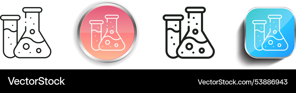 Flasks icon thin linear regular and button style vector image