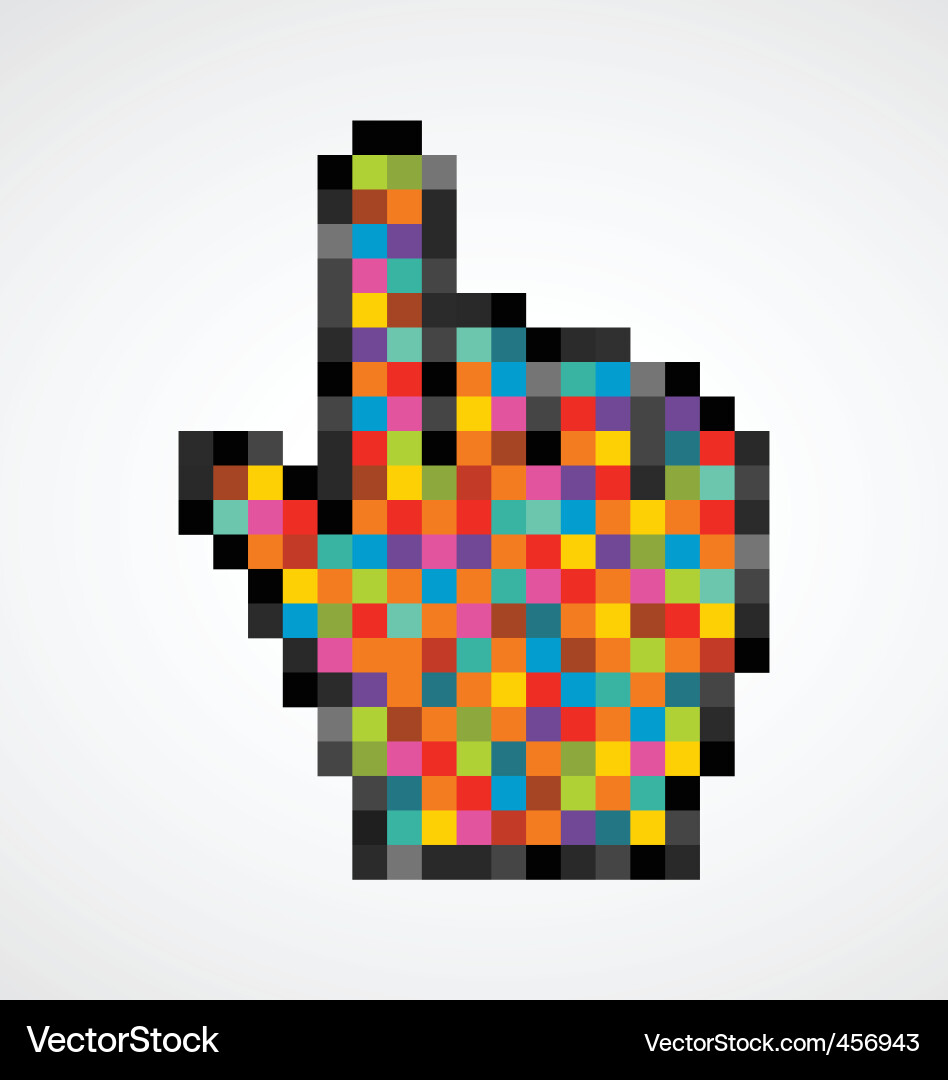 Pixelated Cursor Hand Icon Vektorbild