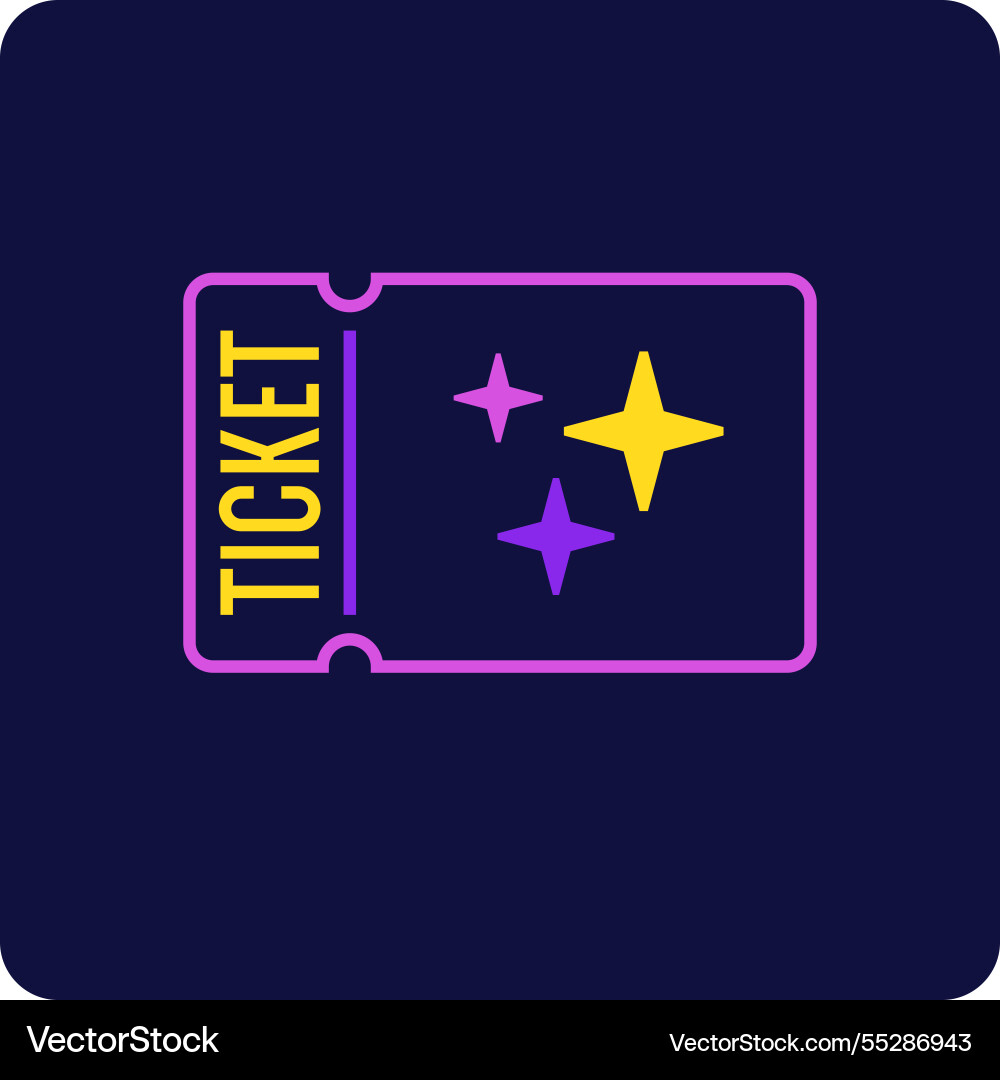 Ticket image on the background an isolated vector image