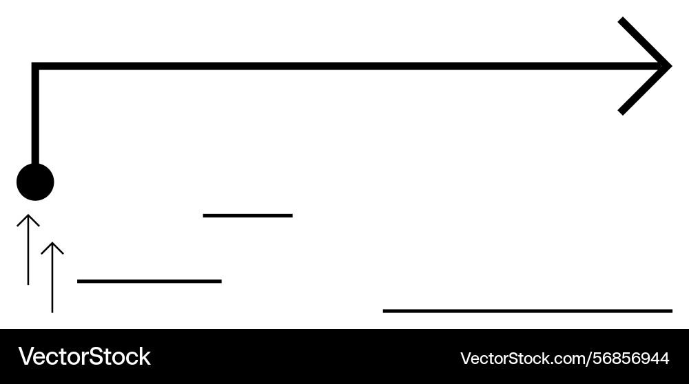 Bold black arrow moving forward with additional Bold black arrow moving forward with additional vector image