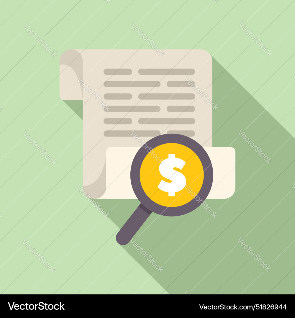 Financial audit magnifying glass examining money Vector Image
