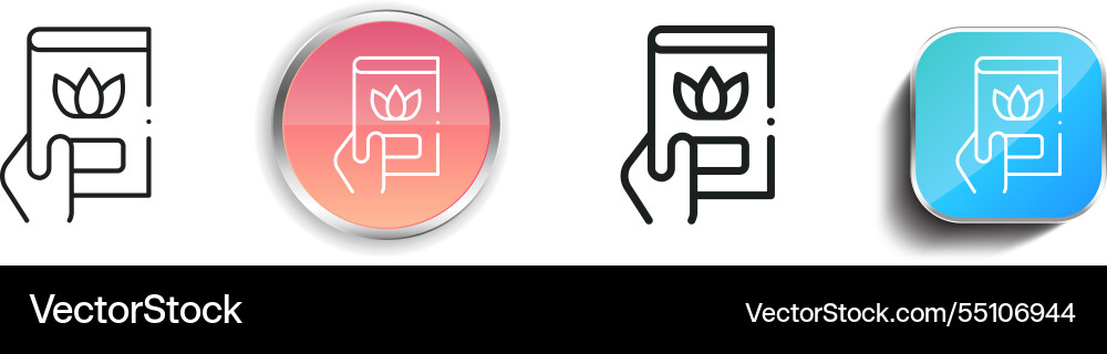 Journal icon thin linear regular and button style Journal icon thin linear regular and button style vector image