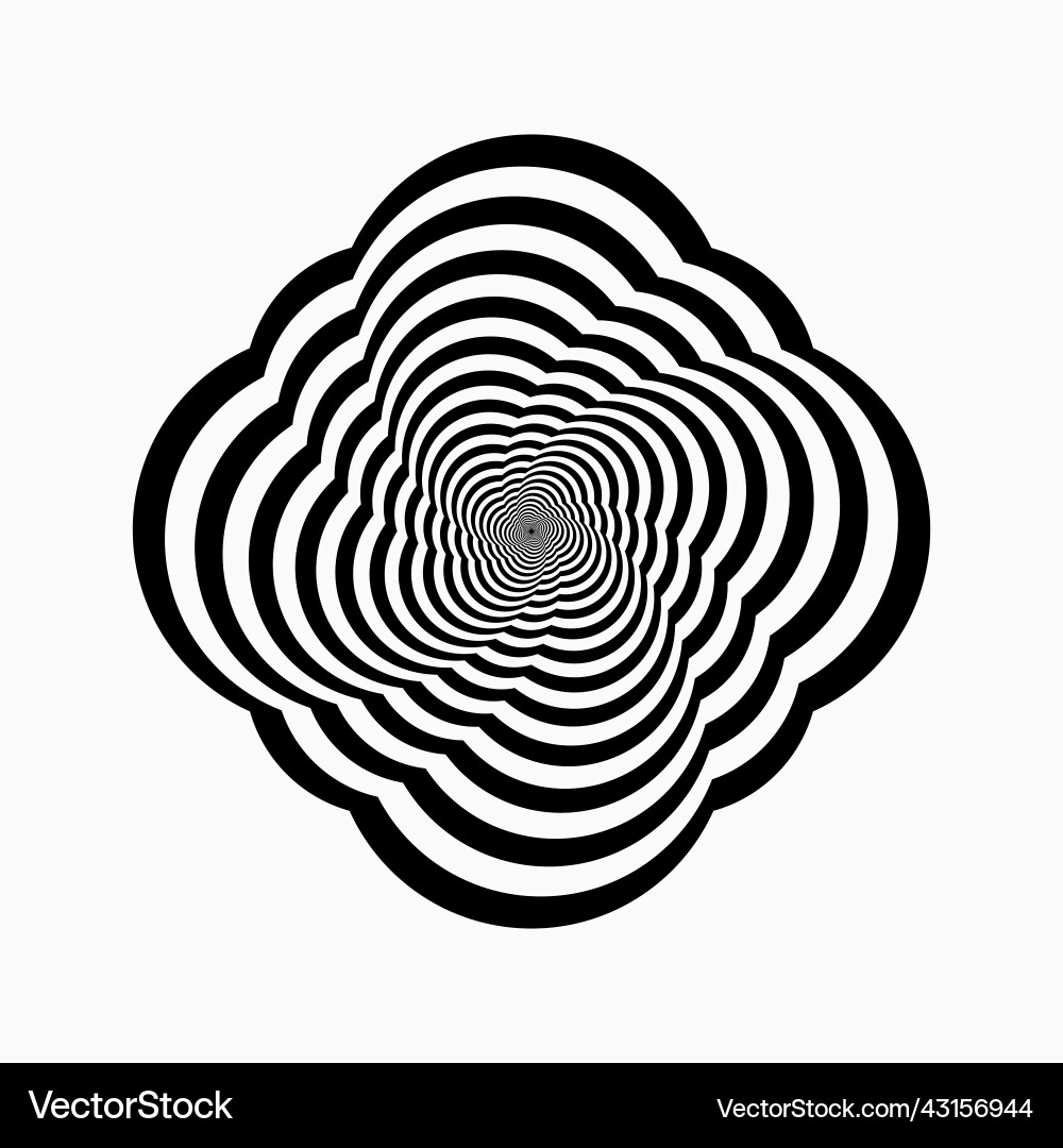 Optical Line Swirl Pattern vector image