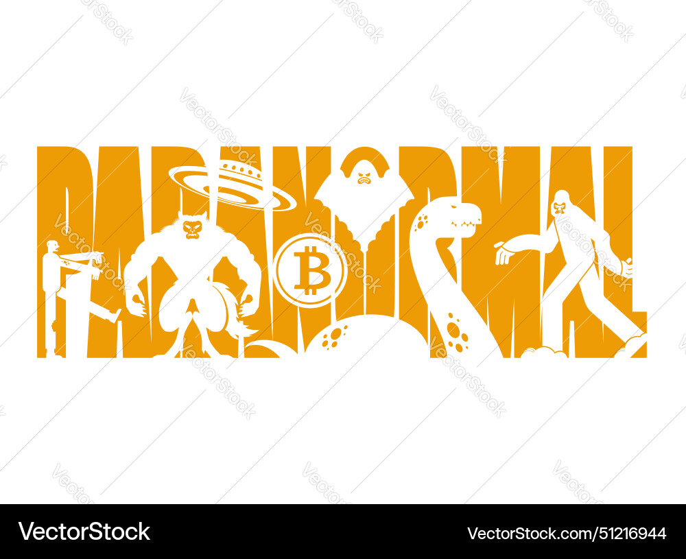 Paranormal object concept bitcoin and zombies ufo Paranormal object concept bitcoin and zombies ufo vector image