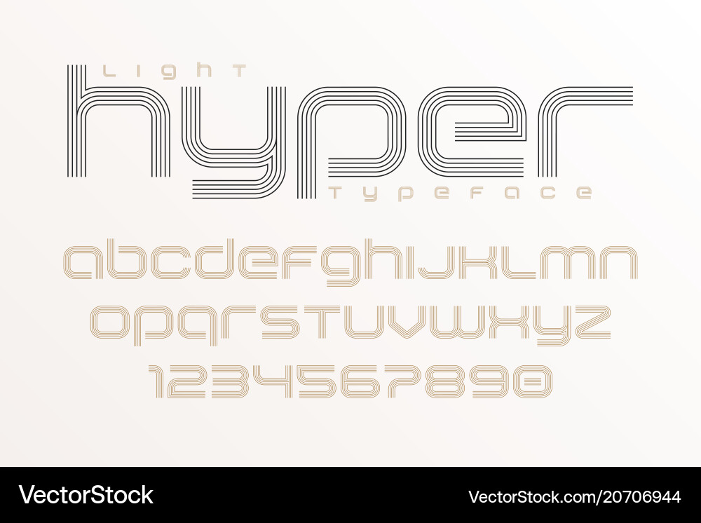 Plain display font art design alphabet letters vector image