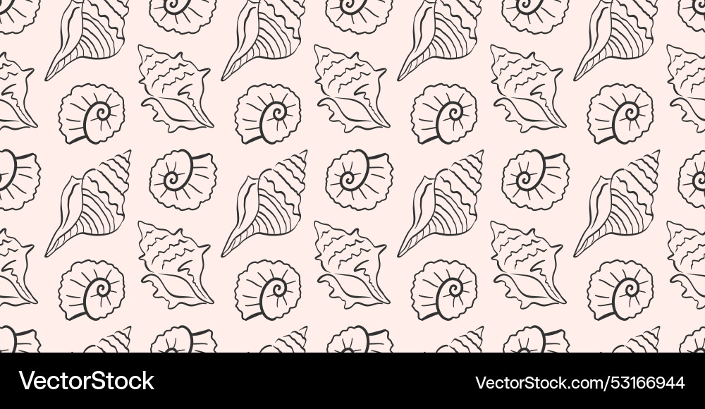 Sea shell seamless pattern ocean seashell print Sea shell seamless pattern ocean seashell print vector image