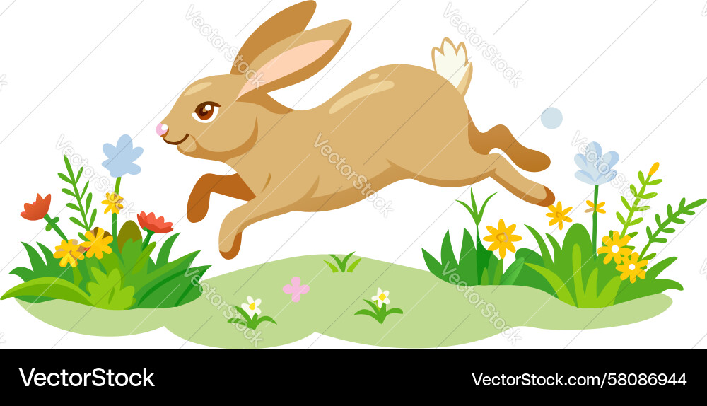 Swift Rabbit Sprinting Vector Image