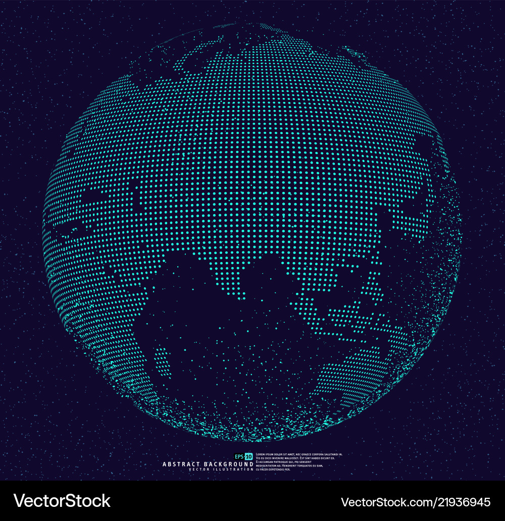 3d dotted globe abstract background Royalty Free Vector