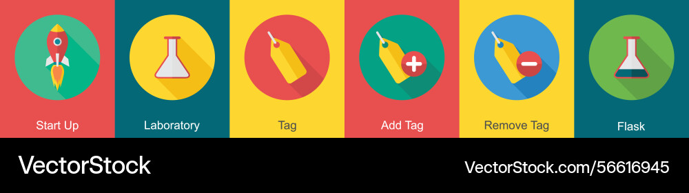 A set of 6 user interface icons as start up Vector Image