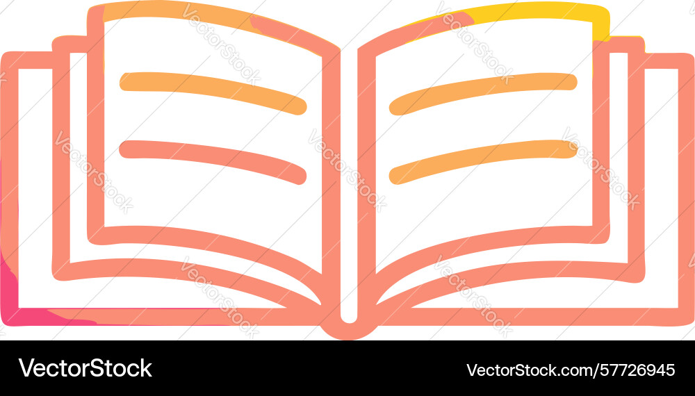 Abstract open book icon with vibrant gradient vector image
