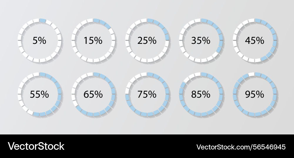 Blue circle loading template progress diagram Blue circle loading template progress diagram vector image