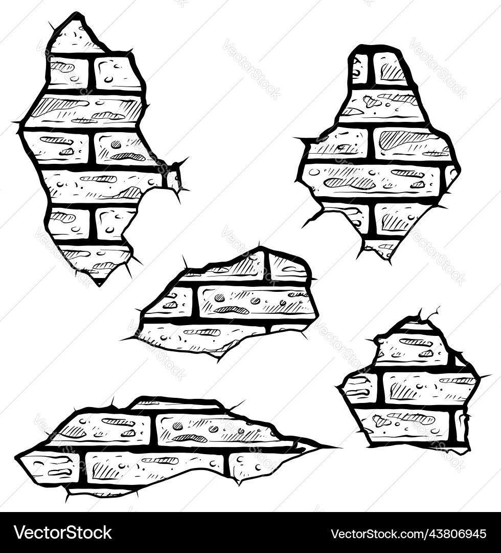 Cartoon brick wall texture background Royalty Free Vector