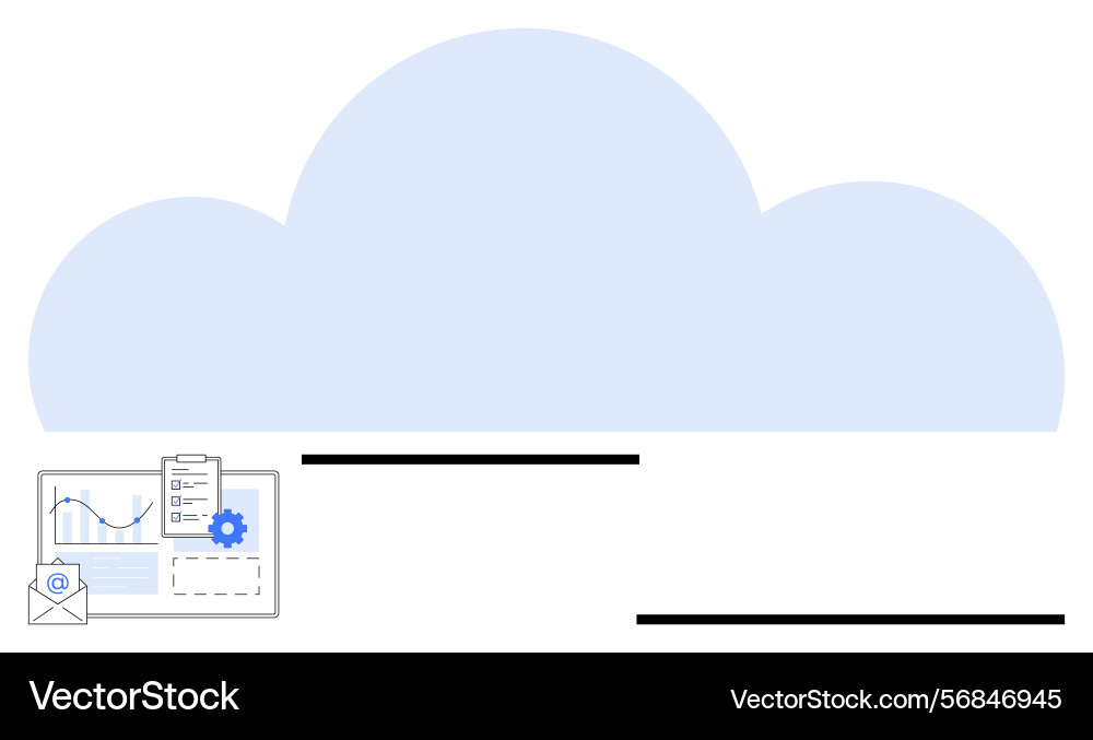 Cloud storage with data analytics document Cloud storage with data analytics document vector image