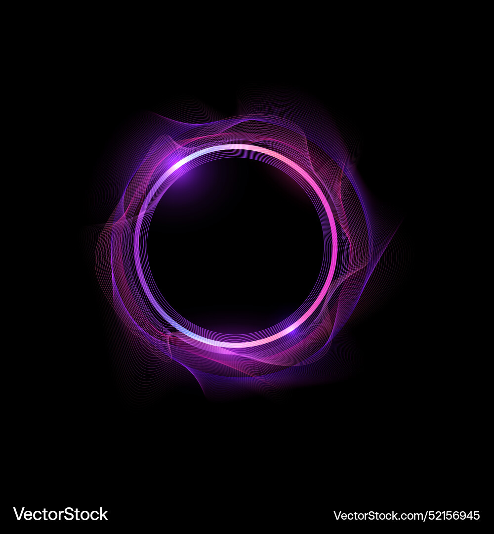 Electric neon circle with pulsating energy flow vector image