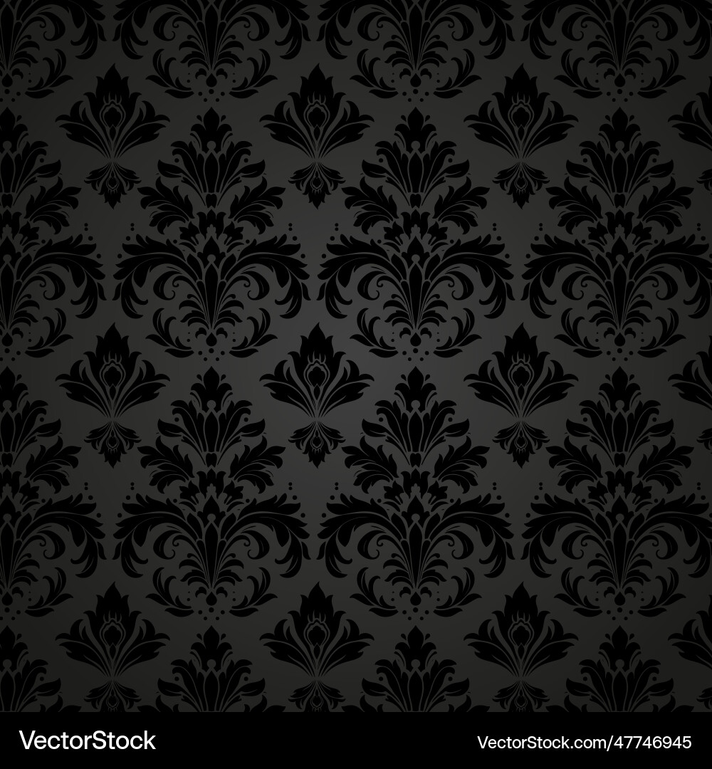 Elegant damask style pattern background vector image