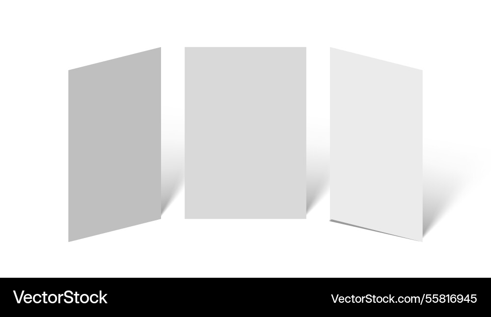 Empty a3 a4 or a5 standing paper sheet Empty a3 a4 or a5 standing paper sheet vector image