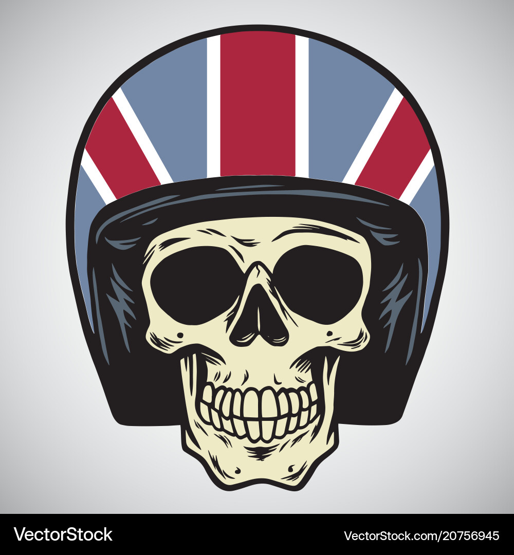 England Skull Motorcycle Helmet Vector Image