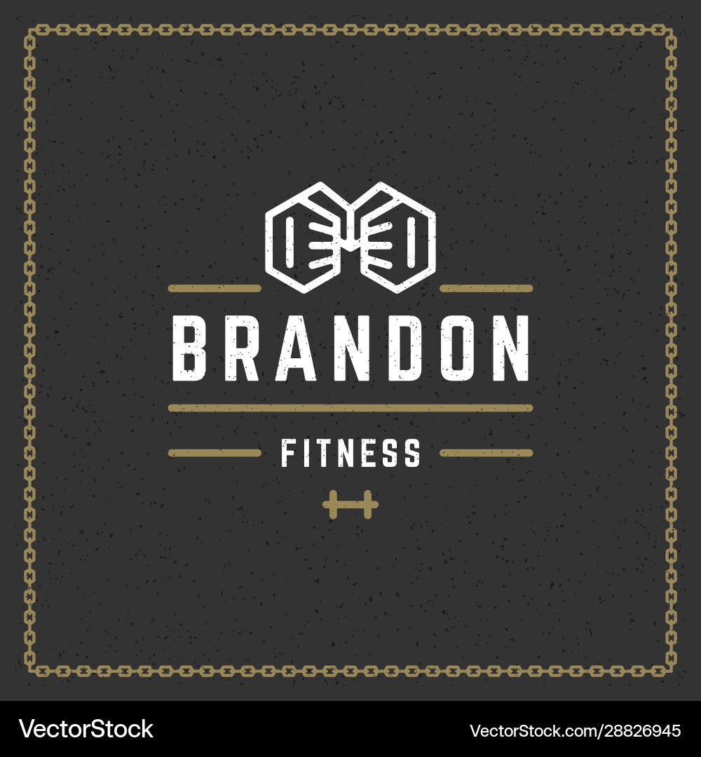 Fitness gym badge or emblem vector image