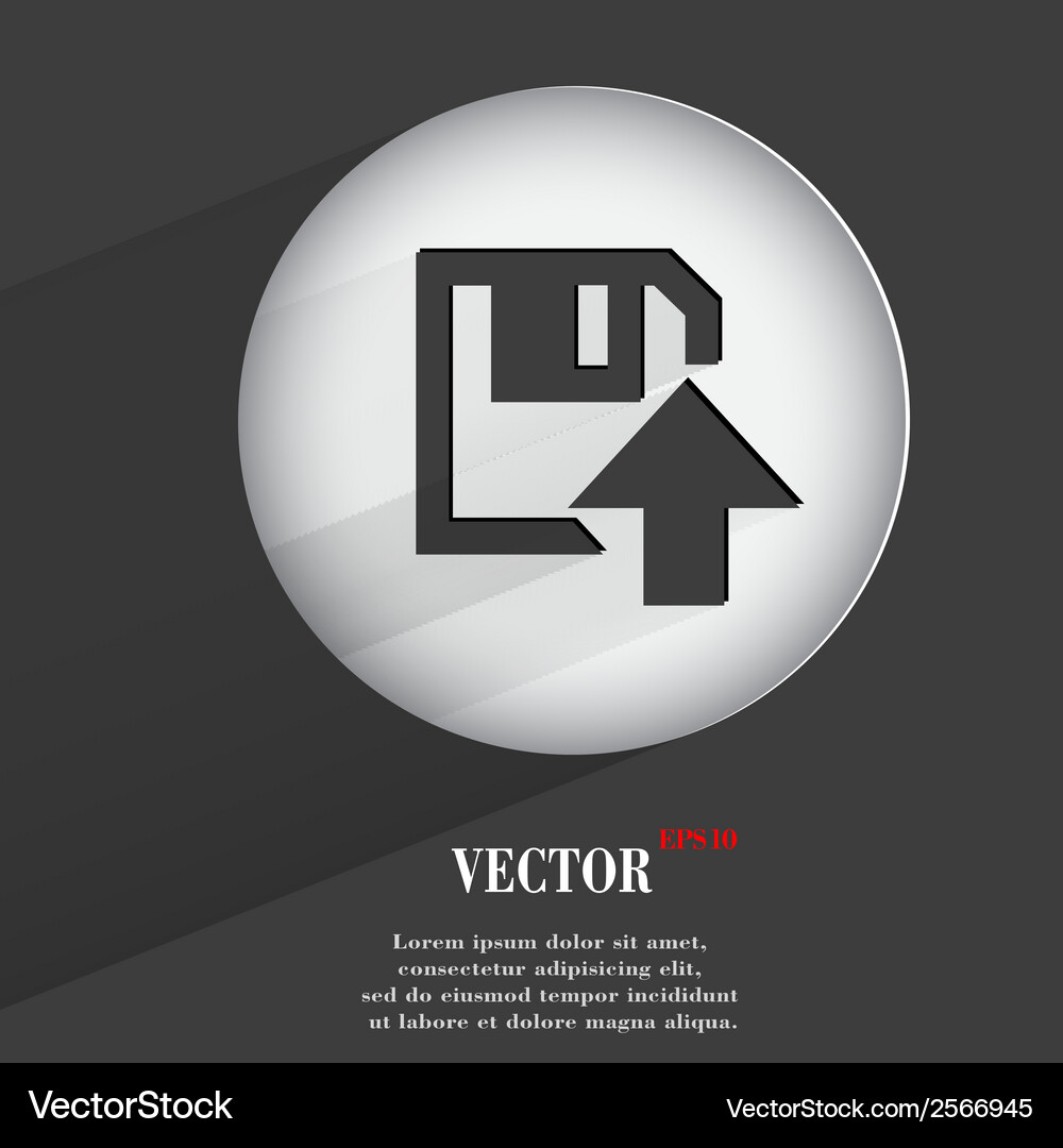 Floppy Disk Upload flache moderne Web-Taste Vektorbild