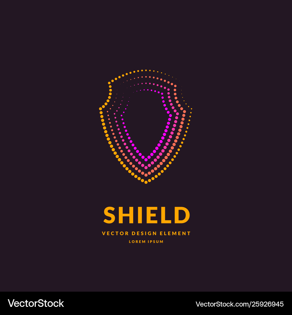 Linear shield a symbol security Linear shield a symbol security vector image