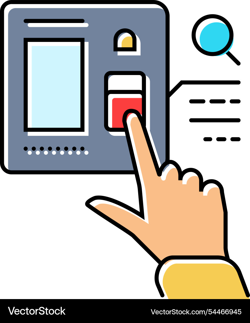 Password biometrics integration color icon Password biometrics integration color icon vector image
