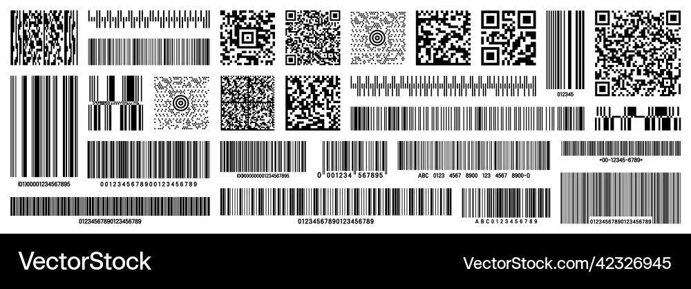 Set of product barcodes and qr codes Vector Image