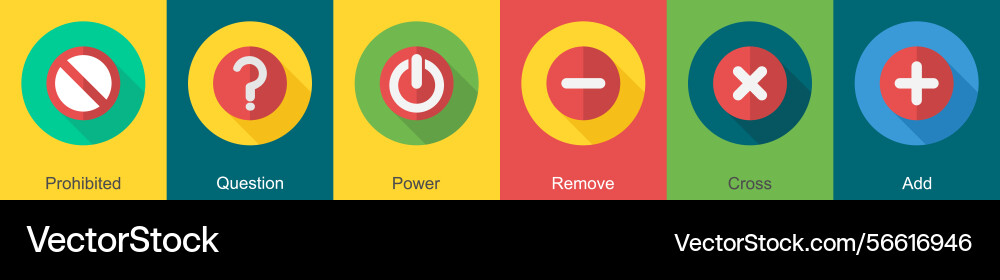 A set of 6 user interface icons as prohibited vector image