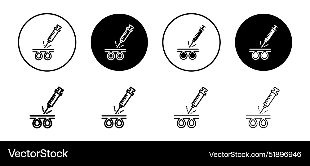 Botox injection icon set collection for web Botox injection icon set collection for web Vector Image