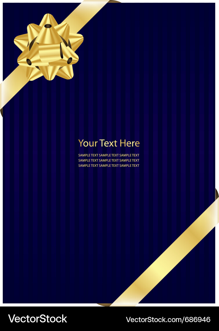 Elegant Gold Bow Background Vector Image