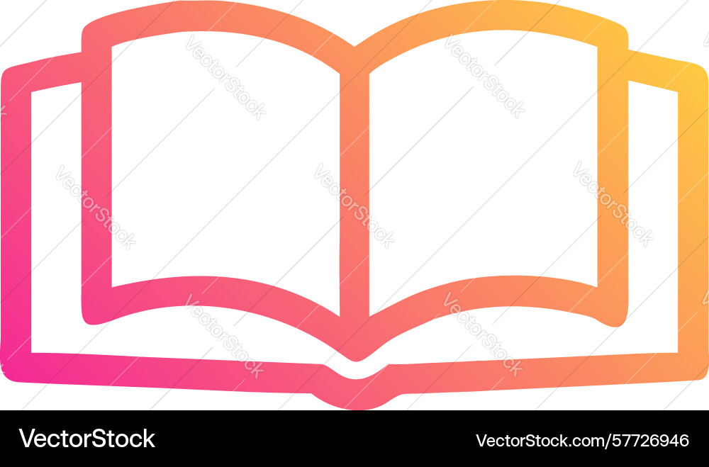 Elegant open book icon with subtle gradient pages vector image