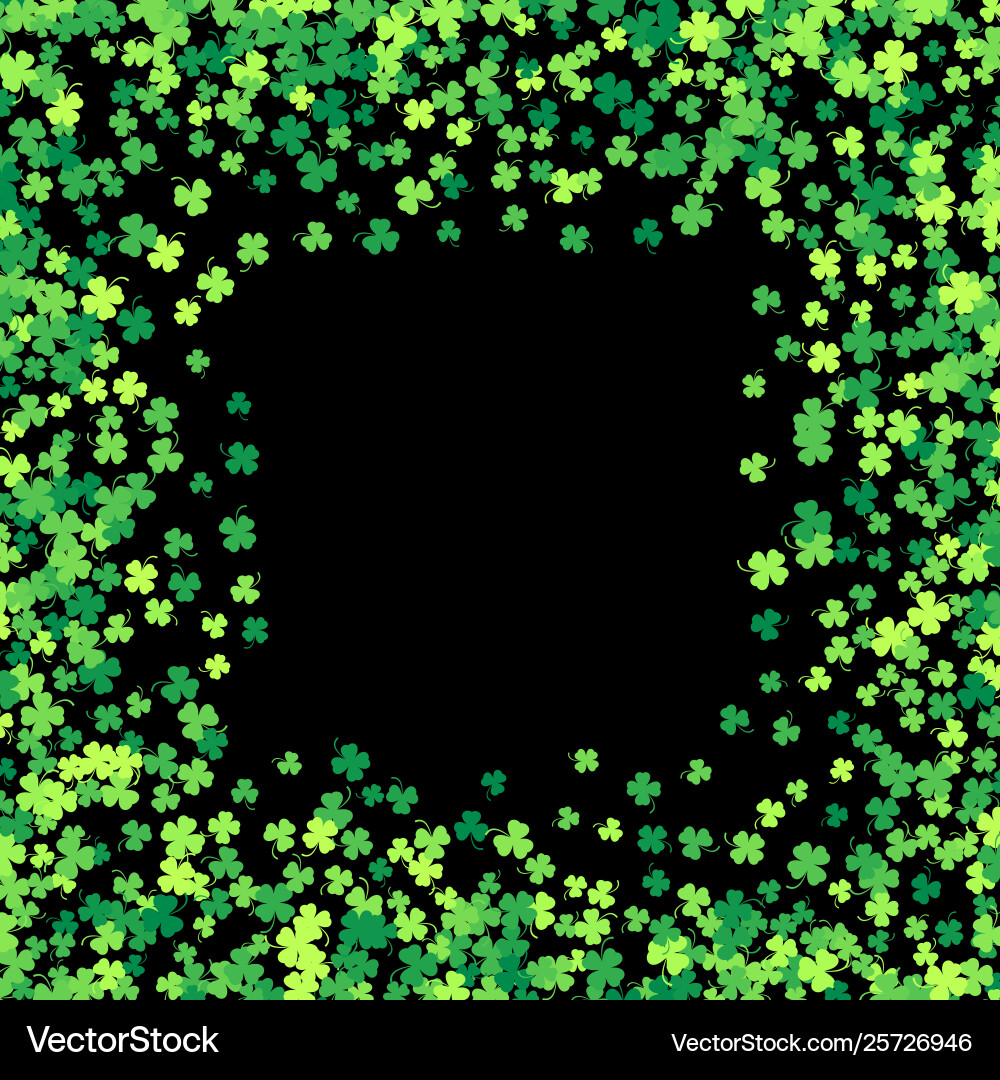 Frame or border random scatter clover leaves Frame or border random scatter clover leaves vector image
