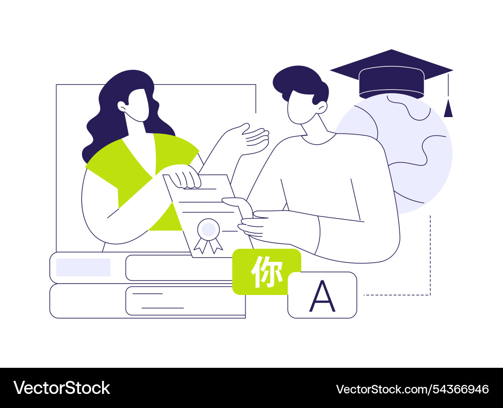 Get language certificate abstract concept Get language certificate abstract concept vector image