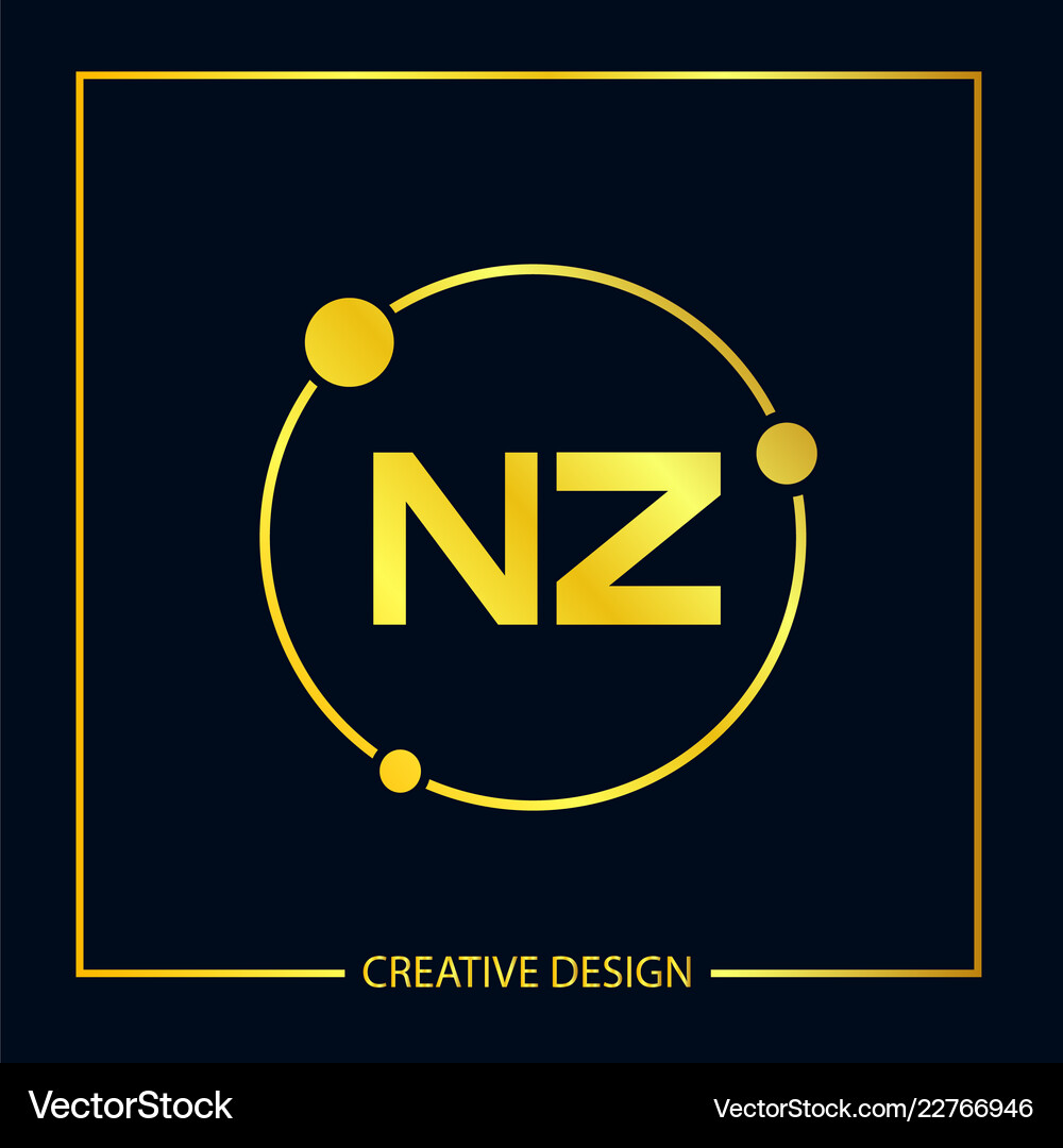 Initial letter nz logo template design – Royalty-Free Vector | VectorStock, image size:1000x1080
