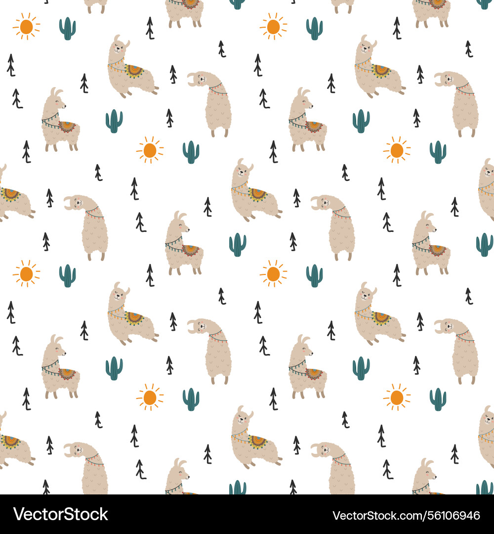 Llama print pattern Vector Image